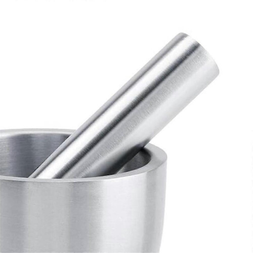 Stainless Steel Mortar and Pestle Spice Crusher Set with Lid for Kitchen Use 1