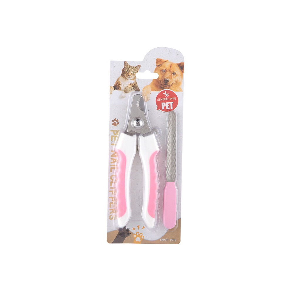 (Pink) Nail Pet Care Kit Stainless Steel Clippers And File Ideal For Cats And Dogs-image-OPC-PJ7QBHR-NEW