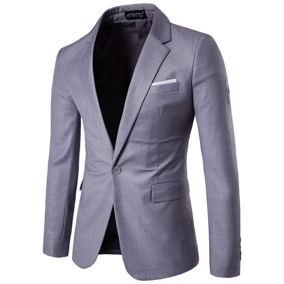 (Gray, XL) Casual Fashion Mens Small Suit Light And Thin Business Jacket Suit Sunscreen