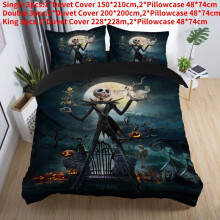 (Style C Double) Before The Nightmare Christmas Single Double Duvet Cover Bedding Set Pillowcase