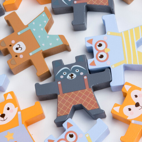 Bear Wooden Balance Stacking Toy Children Development Eye Coordination Hand 2