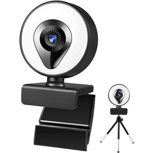 Computer 1080P AutoFocus Webcam Double Noise Reduction Microphone Camera Video Webcam(Black) 1