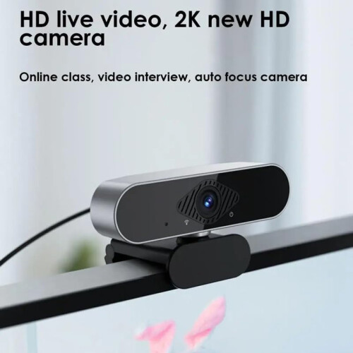 Webcam Plug and Play for Desktop Laptop Dedicated Live Streaming Camera with Microphone(Black) 2