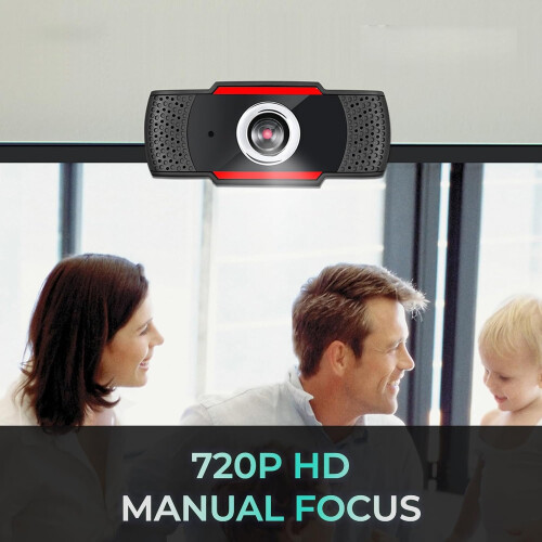 Webcam Video Sensor Manual-Focus Microphone for PC & Laptop, Black(Black) 2