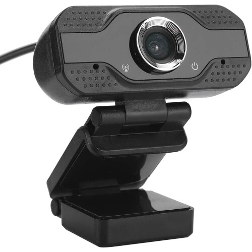 Computer Camera, Full HD 1080P PC Camera Desktop Noise Reduction with Microphone for Laptop(Black)