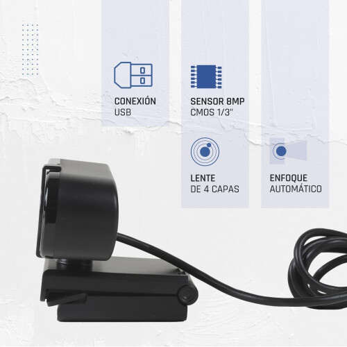 Professional Webcam - 4K UHD Image and Clear Audio for Video Calls, Auto Focus, USB Powered(Black) 1