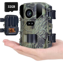 Mini Trail Game Camera 24MP 1080P, with Night Vision 0.2s Trigger Time Motion Activated, Waterproof(Green)