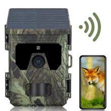 Solar Trail Camera, 4K 50MP Night Vision Camera IP65 Waterproof, 0.3s Motion Activated, Wide Angle (Green)