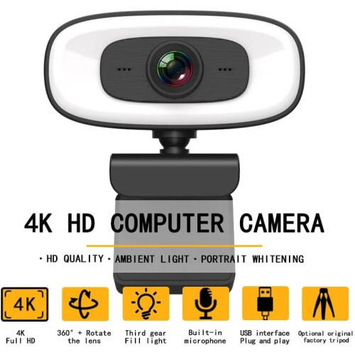 High Definition Network Camera with Microphone Interface, Suitable for on-site Video Conference(Black) 2