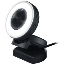 Streaming Webcam, Ring Light with/Adjustable Brightness - Built-in Microphone - Advanced Autofocus(Black)