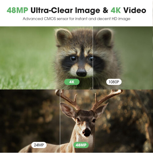 Trail Camera with Night Vision 4K Game Camera, 0.05s Trigger Motion Activated Hunting Camera(Green) 1