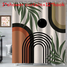 (Style M) Boho Waterproof Fabric Shower Curtain With Hooks Accessories For Home Bathroom