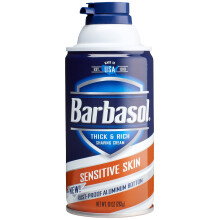 Barbasol Crema de Afeitar Espesa y Rica para Piel Sensible, 10 Onzas