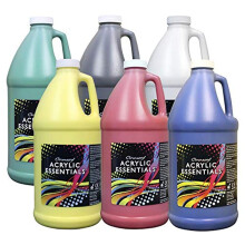 Ensemble essentiel en acrylique en acrylique 1/2 gallons jeu de couleurs primaires assorties de 6 - 59001