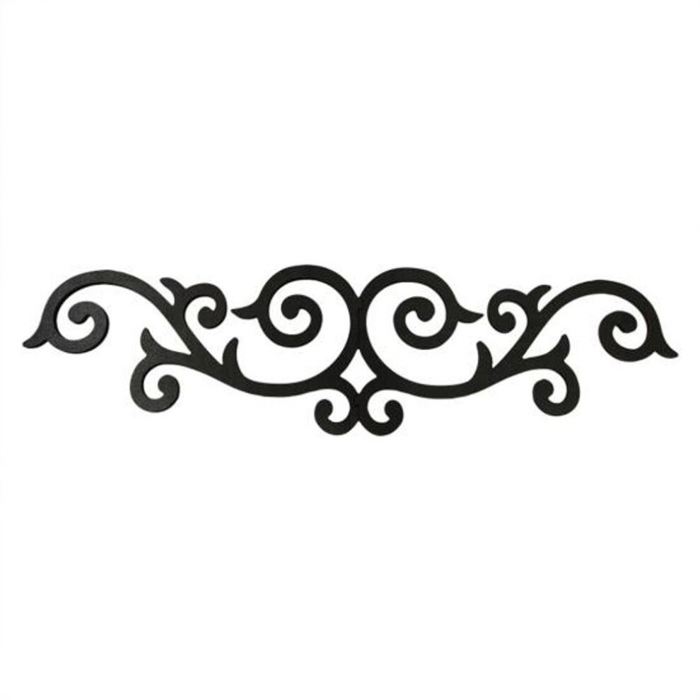 Black Wooden Scroll Wall Decoration Retro Wall Art Sign Decorative Plaque Hotel