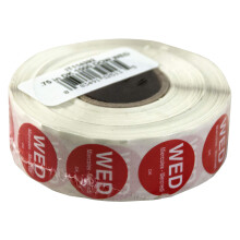 Sisteme de siguran?a Daymark-IT1143923 Ziua saptamnii 3/4 """" Circle Permanent Label Wed (rola de 1 000)