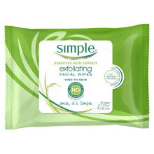 Simple Exfoliating Facial Wipes 25 Count Pack of 3