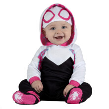 Marvel Spider-Gwen Costume Deluxe ufficiale Infante-tessuto minky di qualit premium e stivaletti per impugnatura non slip 12/18 mesi
