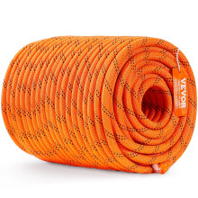 VEVOR Double Braided Polyester Rope 1/2 in x 220 ft 48 Strands 8000 LBS Breaking Strength Outdoor Rope Arborist Rigging Rope for Rock Hiking