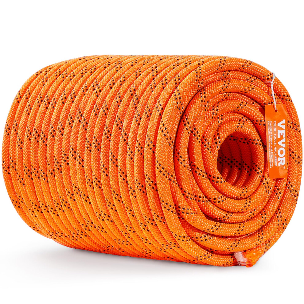 Vevor Double Braided Polyester Rope 1/2 In X 220 Ft 48 Strands 8000 Lbs Breaking Strength Outdoor Rope Arborist Rigging Rope For Rock Hiking