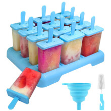 ALINANA 12 CAVERE MAPPI DI PAPSICLE MAPPOLE STAPPI PICSICLE SENZA BPA con stampi per ghiaccioli fai-da-te incorporati con spazzola per pulizia e imbu