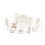 HomeVss  Bone China Rim Shape  Elegance White 40pc Dinnerware Set 1