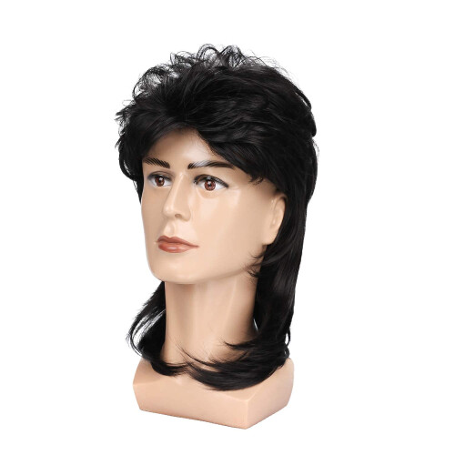 Baruisi din anii '80 Men's Mullet peruc 1