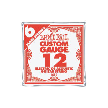 Corde singole per chitarra Ernie Ball Nickel Plain .012, confezione da 6