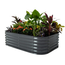 Vego garden Aluzinc Lettiera Rialzata, 17" Alta 6 in 1 Modulare per Orti Fiori Box Giardino