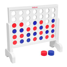 GoSports 2 fot Bred Gigantisk 4 i Rad Spel med Bärväska, Tillverkat av Trä