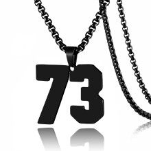 Numero collana di Skqir per uomini Baseball Black Black Baseball Jersey Numero Ciondolo per atleti Numero catena per acciaio inossidabile sportivo pe