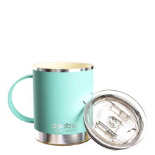 asobu Ultimate RVS Keramische Binnenlaag Koffiemok met Dubbelwandige Koperen Isolatie, 12 Ounces (Mint Groen)