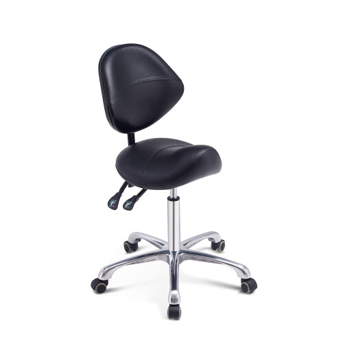 Grace&Grace Professional Saddle Stool Chair with Back Support  Rolling