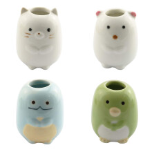 TEGG MINI PENTRU PUNCA DE PETURNA 4 PCS Animal Animal Mini Ceramica Mini Perie de din?i suport pentru baie pentru depozitare multifunc?ionala org