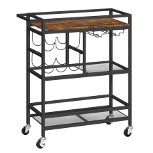 MAHANCRIS Bar Cart for Home 3-Tier Serving Cart with Wheels and Handl