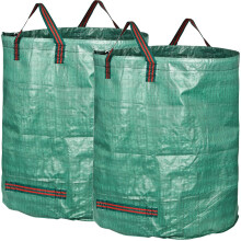 GardenMate Confezione da 2 Sacchi per Rifiuti da Giardino Riutilizzabili da 132 Galloni (H34 D34 pollici) - Sacchi per Rifiuti da Giardino