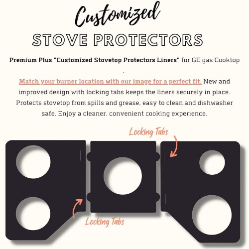 Premium Plus Προστάτες Κουζίνας για GE Gas Cooktop CGP95362MS1, Εύκολη Καθαρισμός 1