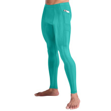 CompressionZ herr kompressionsbyxor Baslager lpartights herr Leggings fr sport (grn med fickor L)
