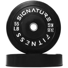 Fitvids 2 Olympic Bumper Plate Weight Plates with Steel Hub 55LB Pair