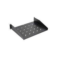 Universal ventileret stativmonteret hylde - 13,78 tommer dybde - Koldvalset st?l (CRS) - Sort