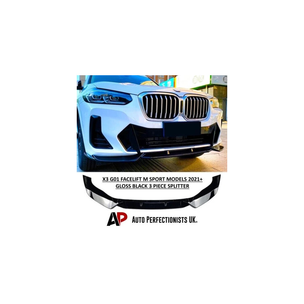 For Bmw X3 G01 Lci Splitter Spoiler Lip M Sport Body Kit Suv 2021+ Black 5061072667725