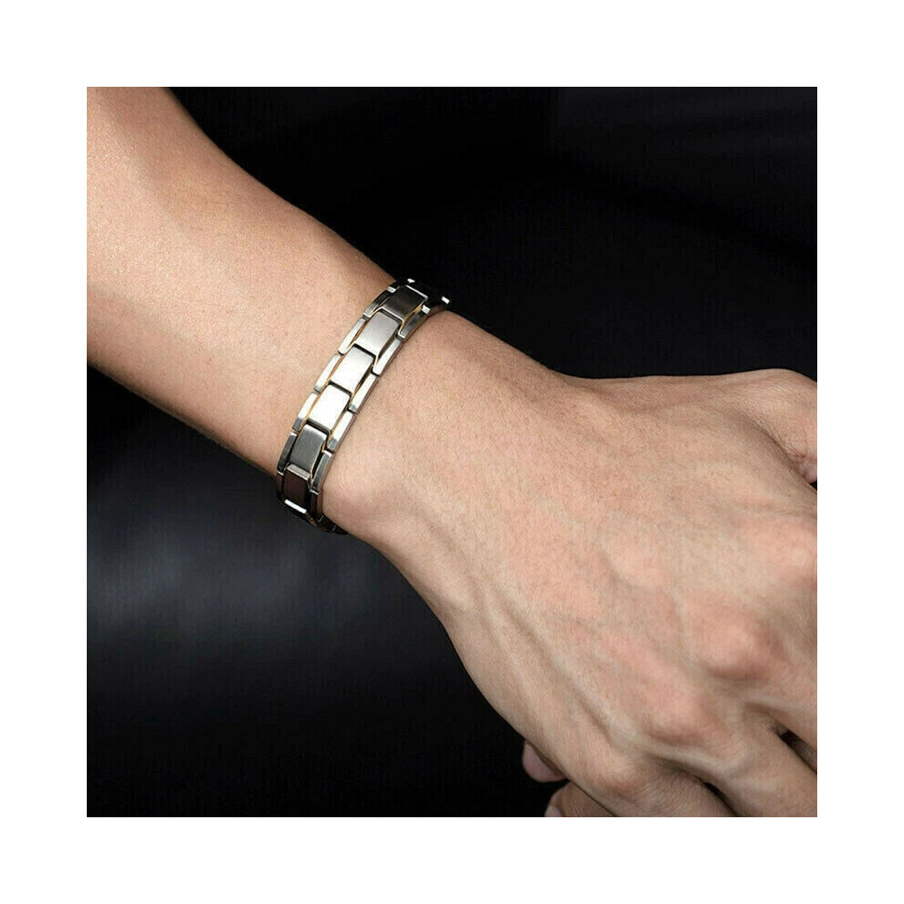 (Silver & gold) Slimming Magnetic Lymph Detox Bracelet Lymph Drainage Magnetic Bracelet