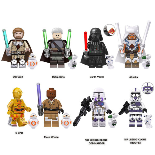 8PCS Star Wars Darth Vader Ahsoka Mini Figures Sets fits Lego