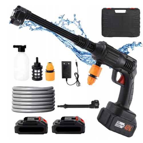 2 Battery Portable Cordless Car High Pressure Washer Jet Water Wash Cleaner Gun