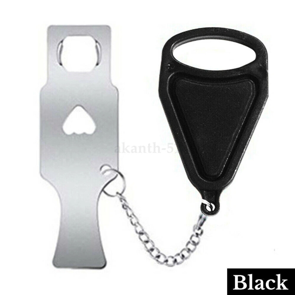 (Black) Portable Door Lock Hardware Safety Security Tool For Home Privacy Travel Hotel Hot 4069369102516