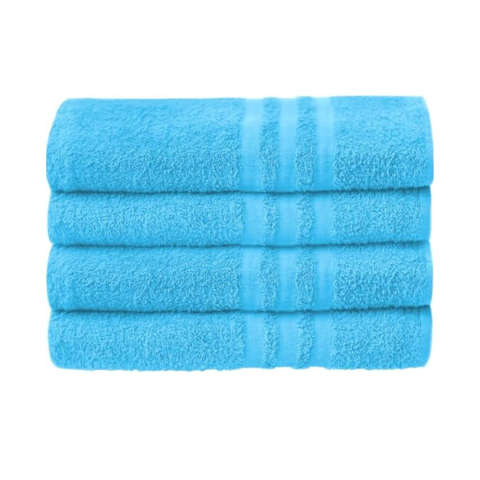 (Sky Blue, Pack of 4) Big Large Bath Towels Sheets - Pack of 2 or 4 - Soft Cotton Prime Egyptian Bath Towels Sheet Sets - 150cm x 75cm - Thick & Cozy-image-OPC-PJ7T5VV-NEW