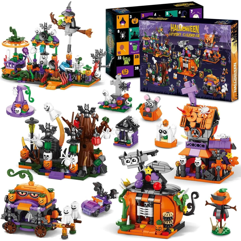 Rowjow 31 Days Of Halloween Countdown Calendar Ghost Building Block Toys