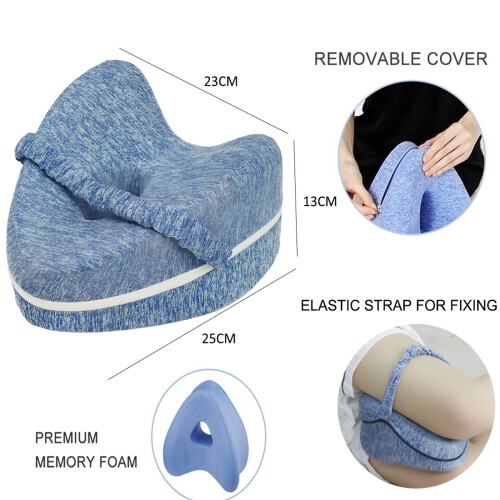 Gr8 Home Memory Foam Leg Knee Support Pillow Blue Sleeping Cushion With Cover 1