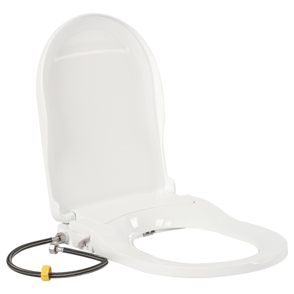 Non-Electric Bidet Toilet Seat,For Elongated Toilets,Dual Nozzle System 763508674554