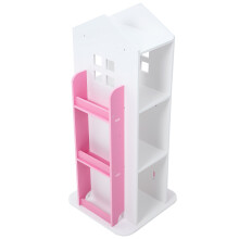 1 Set Of Rotating Wooden Bookshelf, Book Storage And Display Rack